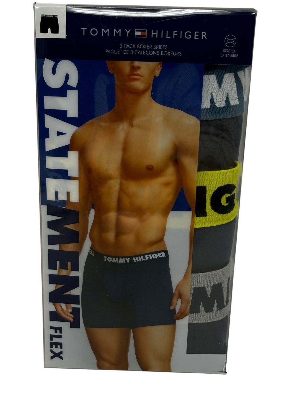 TOMMY HILFIGER Statement Flex Men’s Size  Medium Boxer Briefs 3 pack New